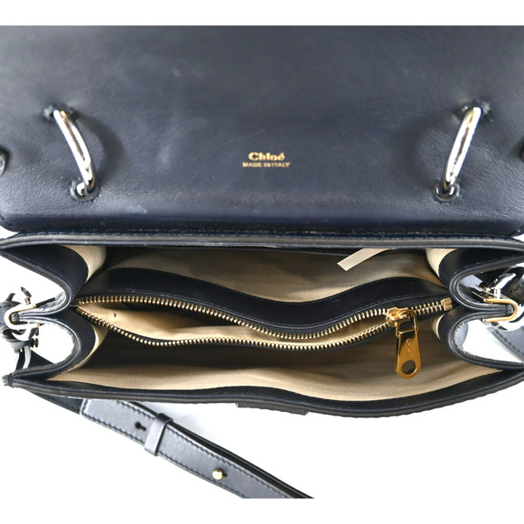 Reposh Chloé | Navy Blue Croc -Embossed Aby Day Top Handle Bag PRICE FIRM - Picture 8 of 16